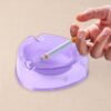 Transparent Purple Plastic Ashtray – Durable Heat-Resistant Design