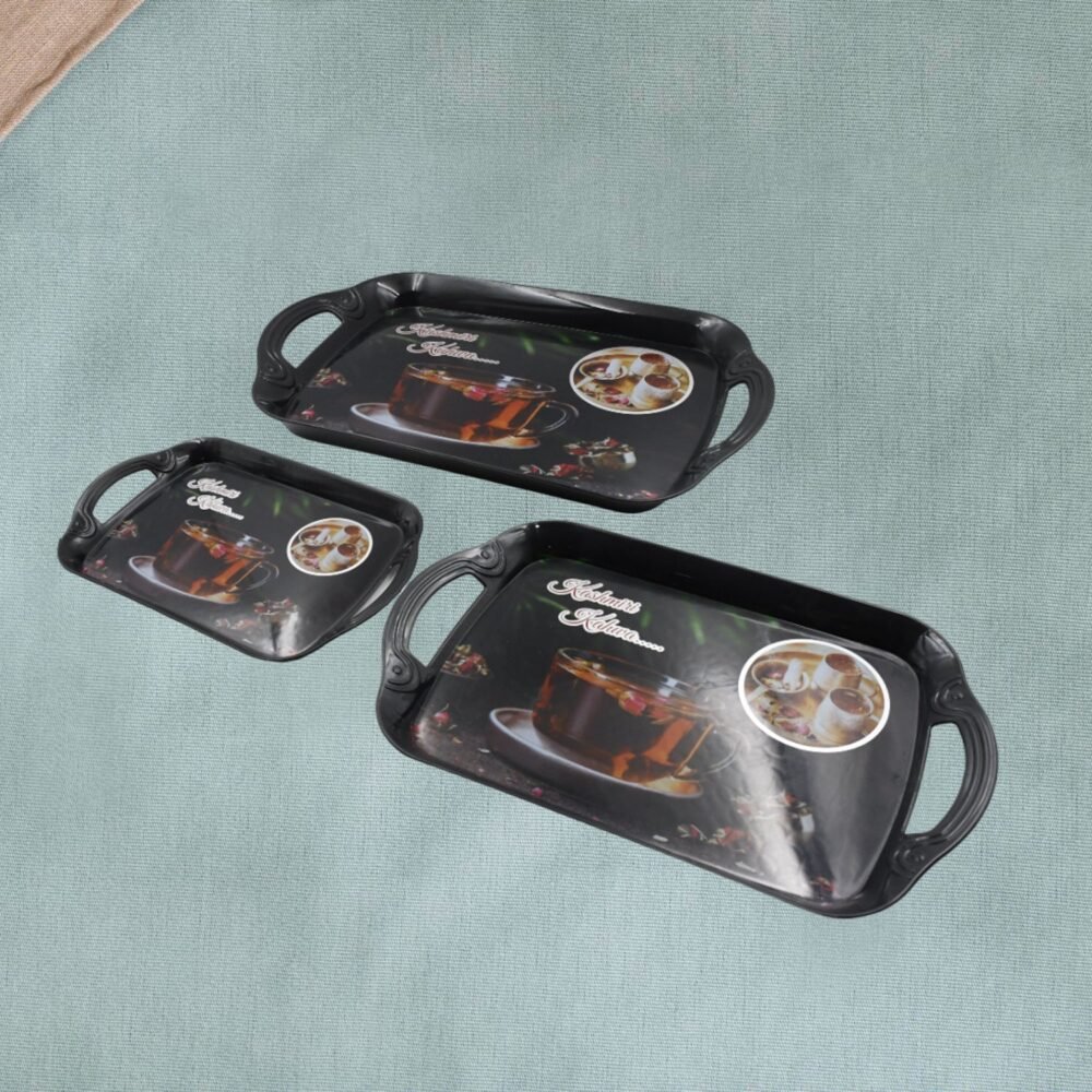 Serving Tray Set – Multicolor Mix Sizes, Lightweight & Stylish