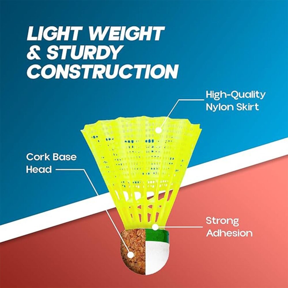 Plastic Shuttlecock – Durable & Consistent Flight (6 Pcs Set)