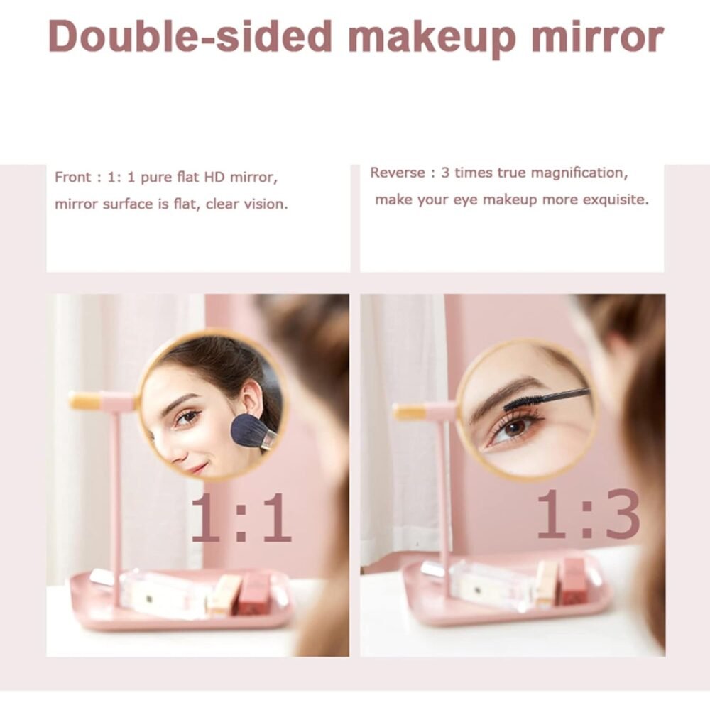 03_Vanity-Mirror.jpg Tabletop Makeup Mirror – Modern Round Frame with Wooden Finish