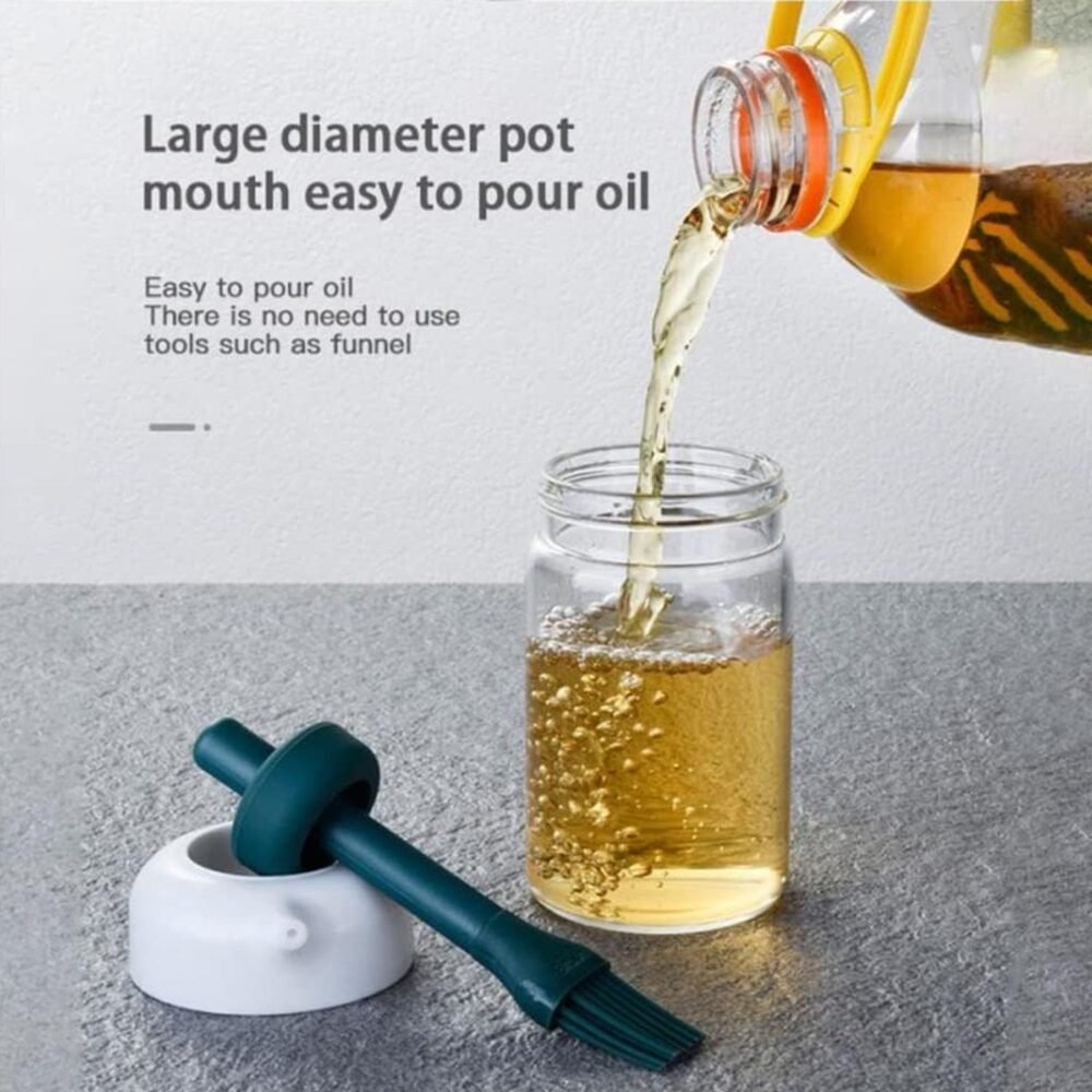 Glass Oil Dispenser with Brush ñ Borosilicate Kitchen Bottle | Own Hydrate