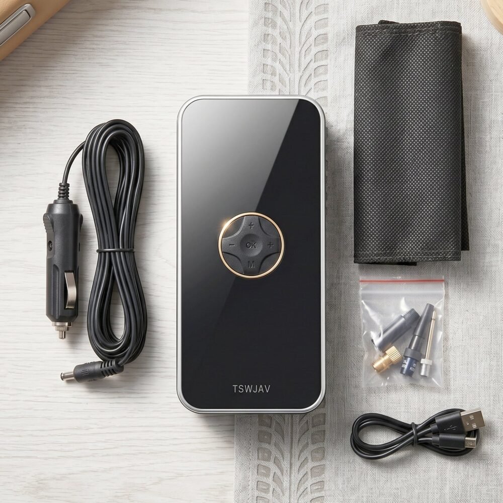 Portable Electric Car Tyre Pump – Wireless & Rechargeable for Easy Inflation