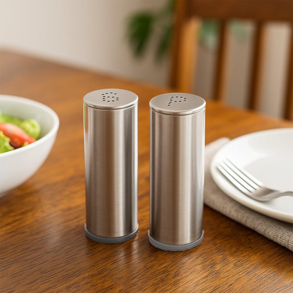 Stainless Steel Salt and Pepper Shaker Set – Durable & Stylish 2 Pc