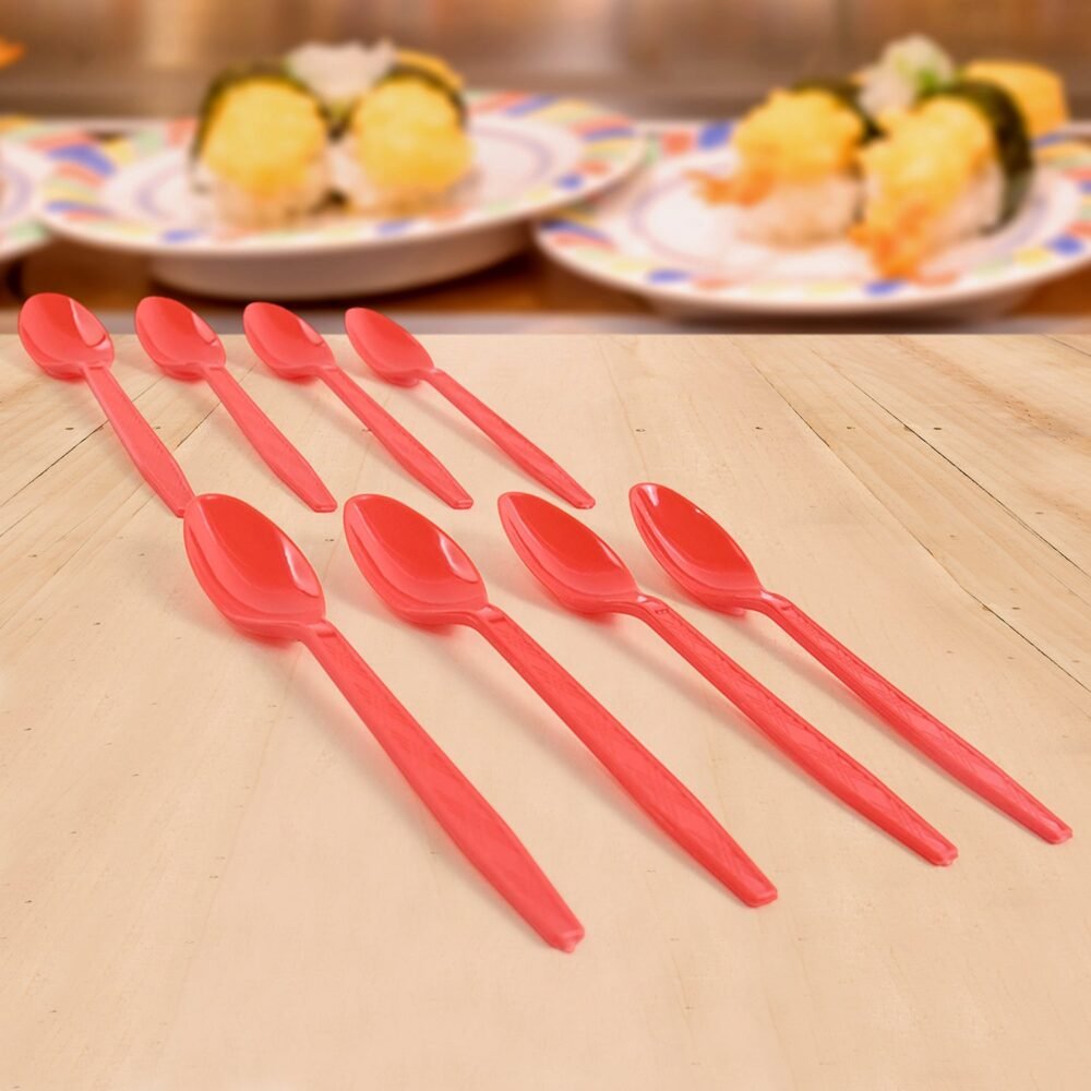 Reusable Plastic Spoons Set of 8 – Durable & Lightweight Dining