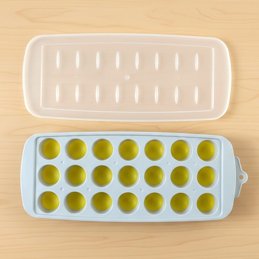 Round Ball Ice Cube Tray with Lid – Creates Elegant Ice Spheres