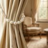 Pearl Beaded Curtain Tieback – Elegant No-Drill Decorative Holder