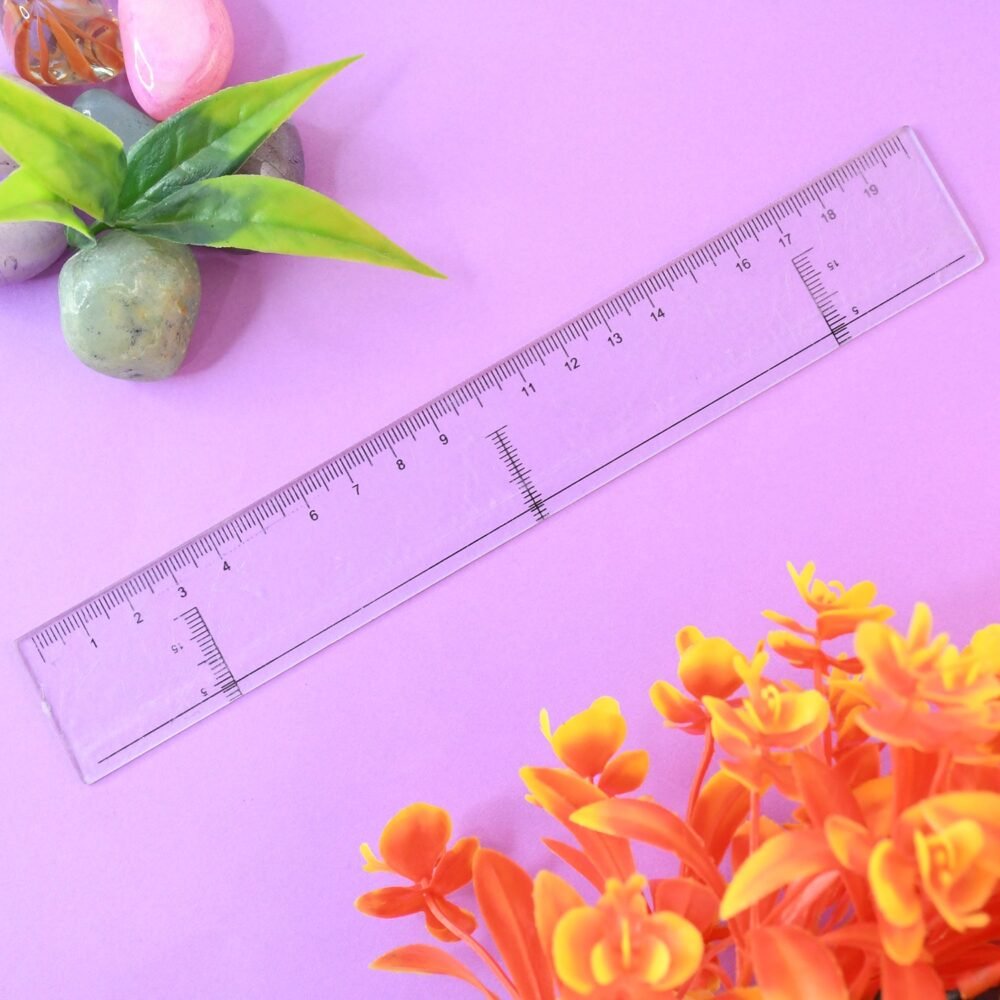 03_bafe2296-63fb-45db-869b-e365fb7ed2bb.jpg 20 cm Transparent Plastic Ruler – Dual Scale for Precise Measurement