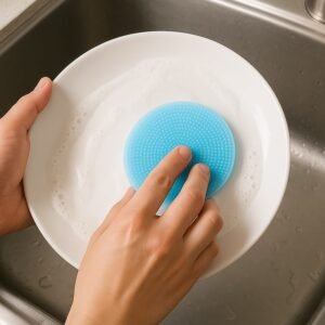 Silicone Dish Scrubber – Heat Resistant, Mildew Free Cleaning Tool