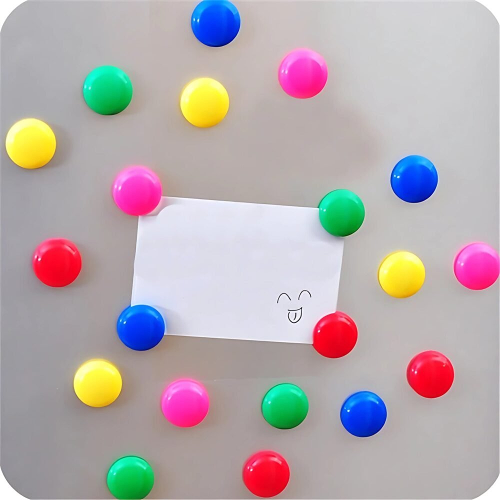 Yellow Magnetic Buttons – Strong Grip Circular Board Magnets