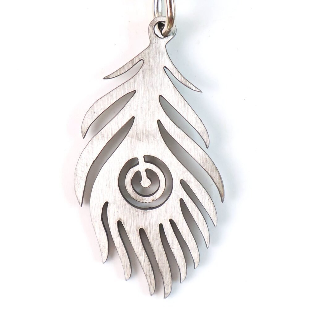 Peacock Feather Keychain – Durable Stainless Steel Design