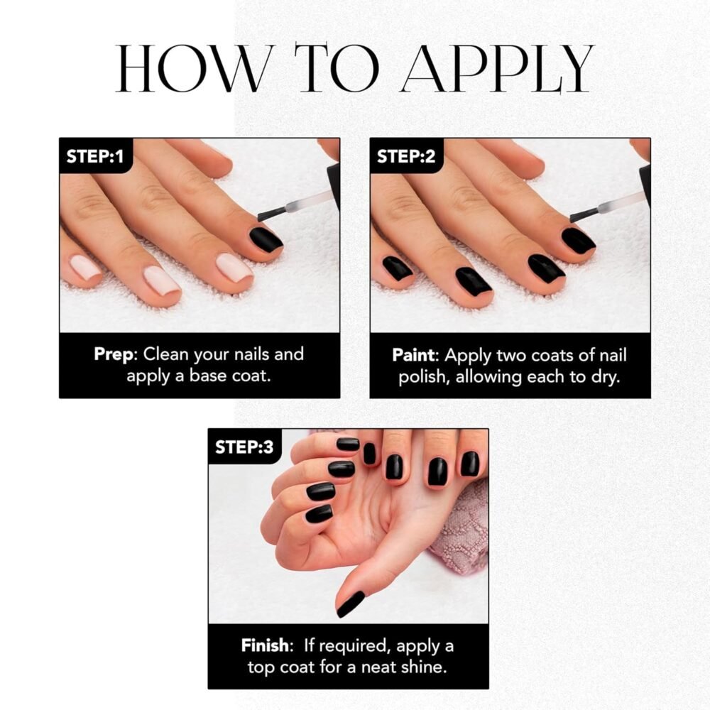 Black Gel Nail Polish – Intense, Long-Lasting & Chip-Resistant