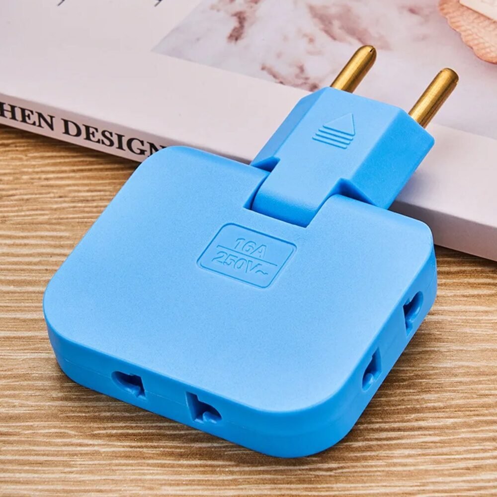 Foldable Wall Plug Adapter – 3-in-1 Compact Travel Socket | Tetherix