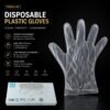 Disposable Plastic Gloves – 100 Pc, Clear, Food & Cleaning Use