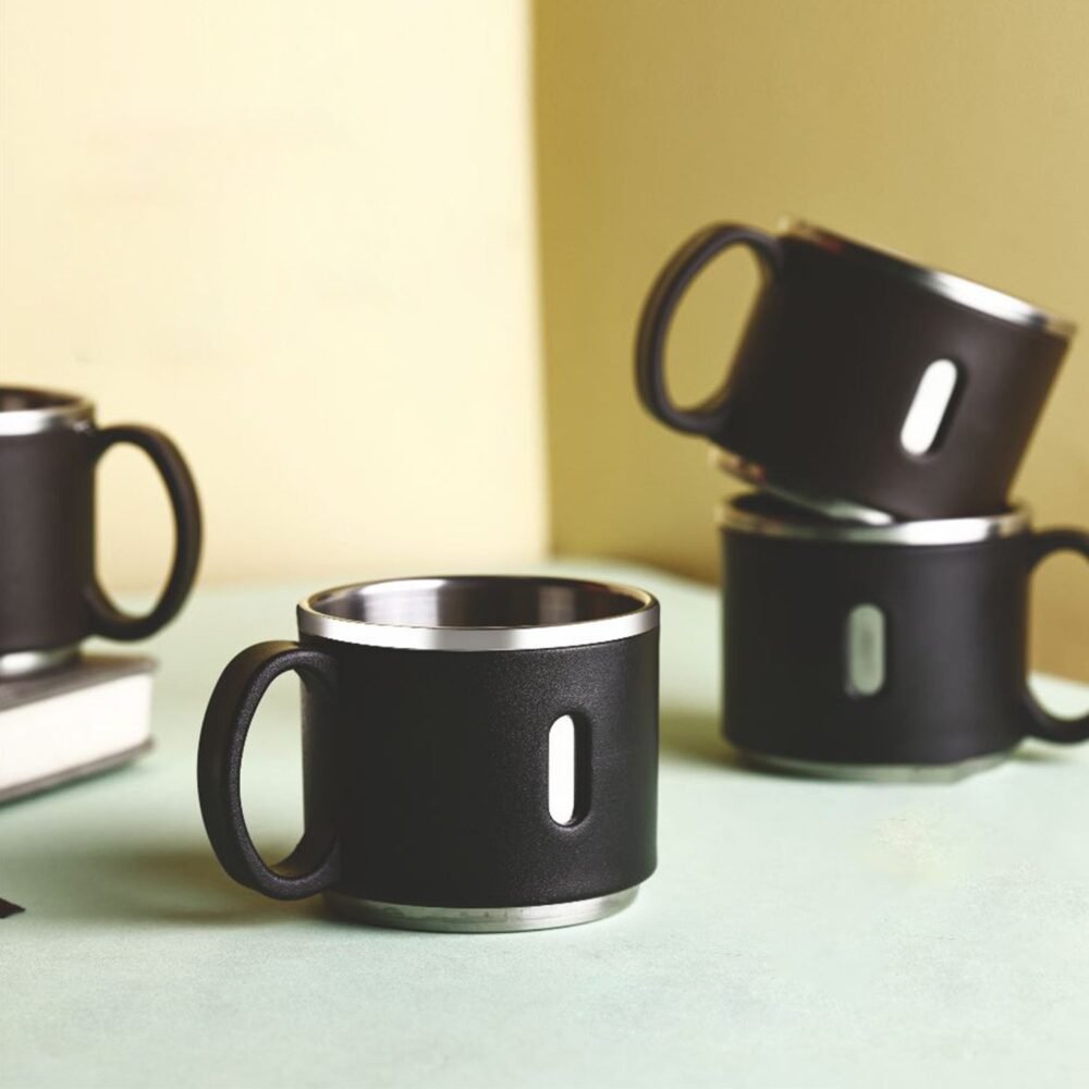 Stainless Steel Desk Mug Set – Durable 150ml Tea & Coffee Cups