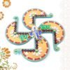 Golden Swastik Shubh Labh Wall Hanging – Ganesh Idol Decor for Prosperity