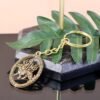 Durga Maa Keychain – Premium Golden Metal with Oval Frame