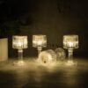 LED Crystal-Effect Table Lamps – Set of 4 Elegant Mini Lights