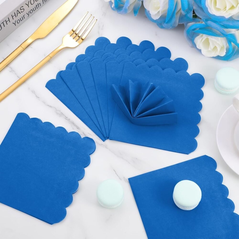 Royal Scalloped Paper Napkins – Soft 120 Pc Disposable Set