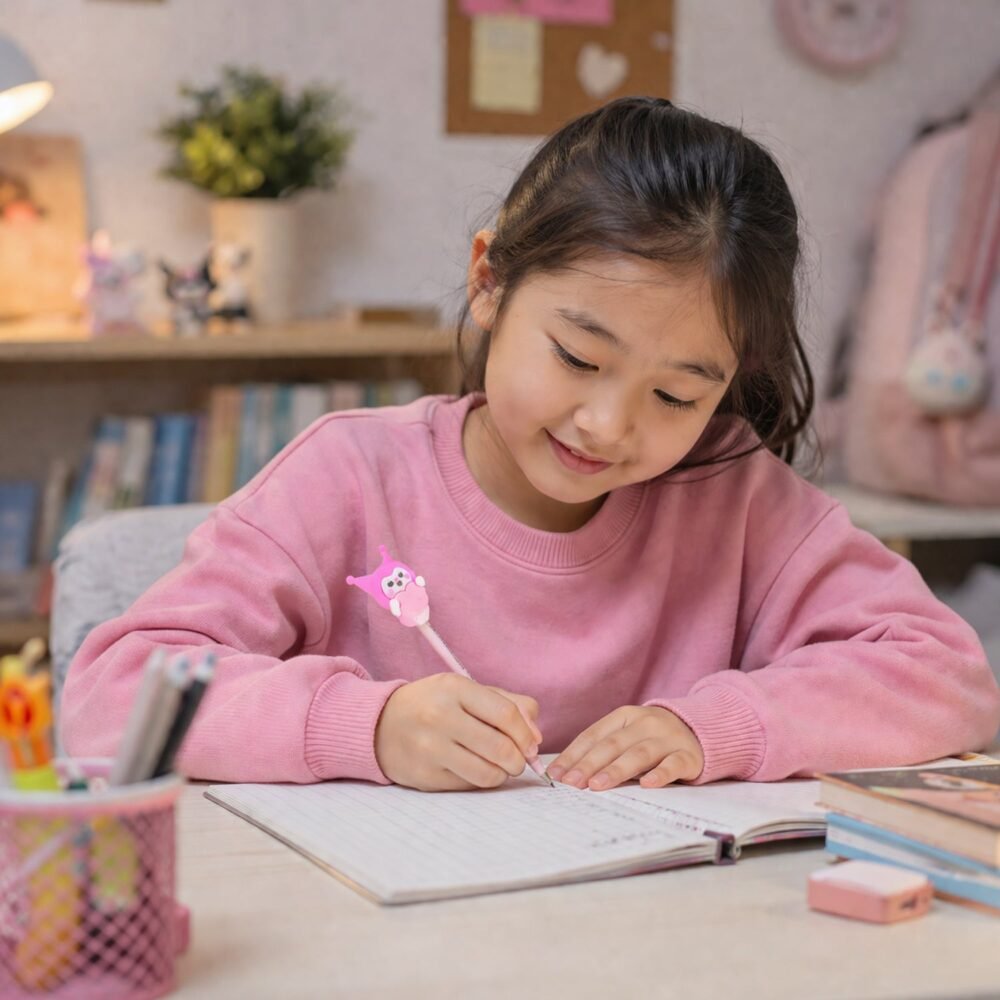 03_penciltopper.jpg Cute Cartoon Pencil Topper Cap – Fun & Protective Stationery Accessory
