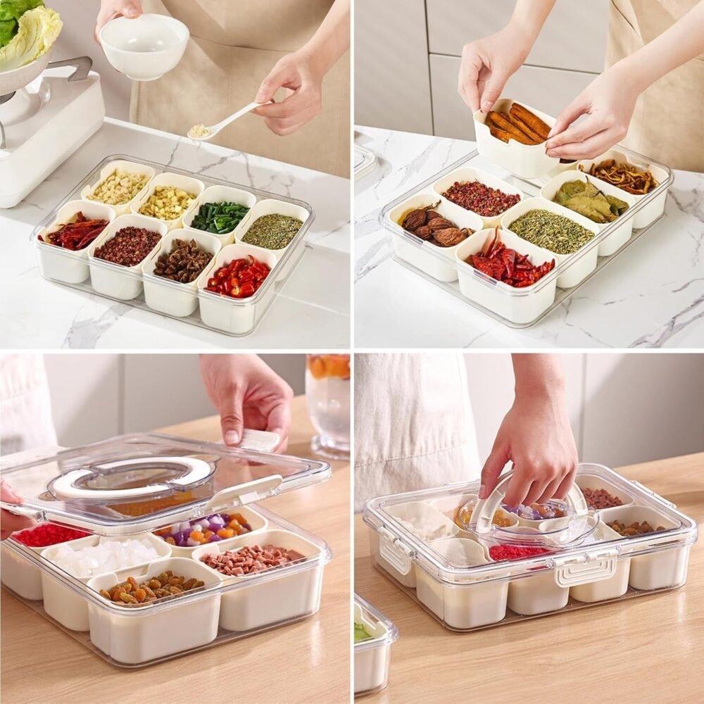 6-Compartment Fridge Storage Box – Leak-Proof, Space-Saving Organizer