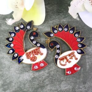 Peacock Wall Hanging Set – Traditional Shubh Labh Decor for Festivals