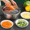 Stainless Steel Mixing Bowl Set – 3-in-1 Multifunction Kitchen Bowls