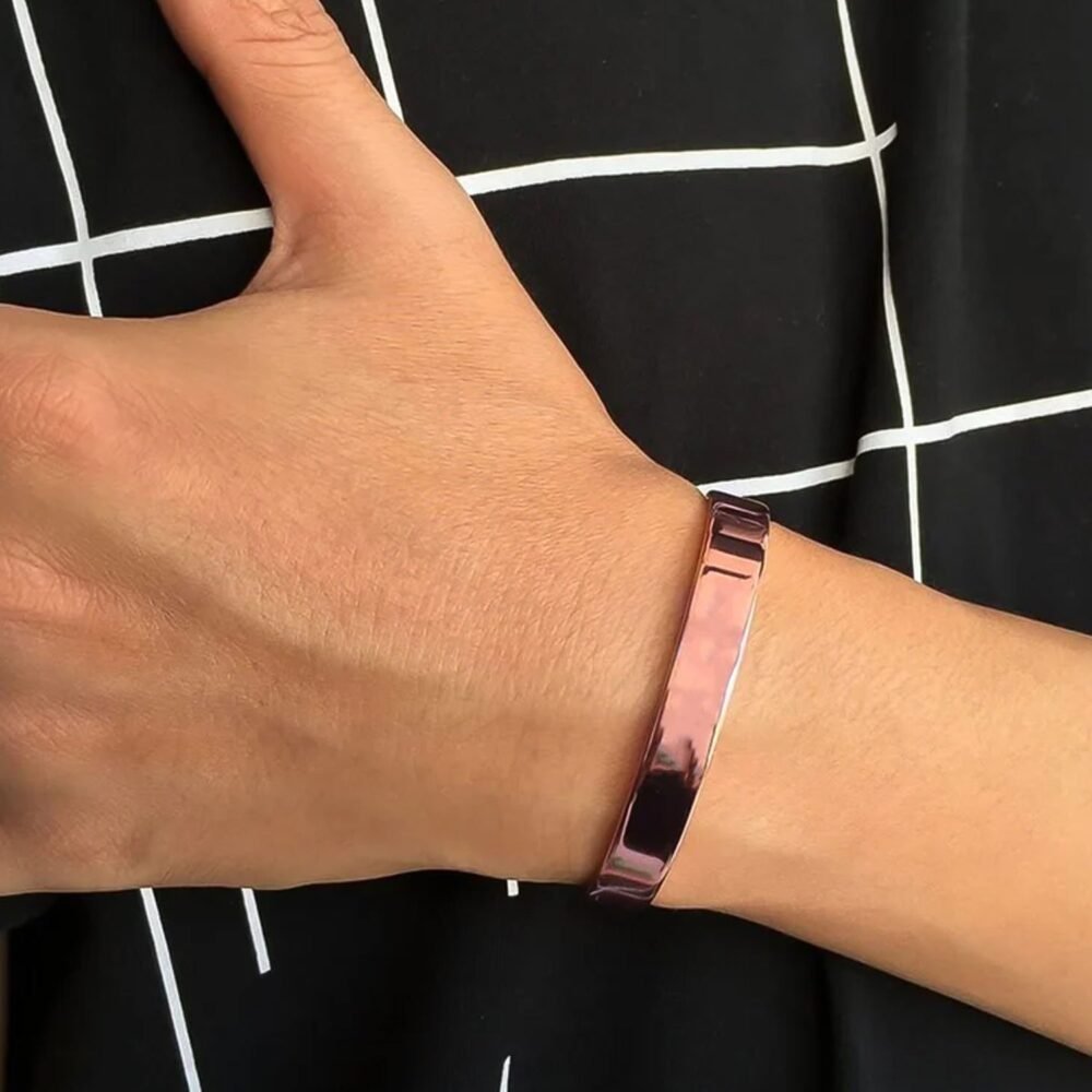 Rose Gold Open Cuff Bracelet – Adjustable Minimalist Kada