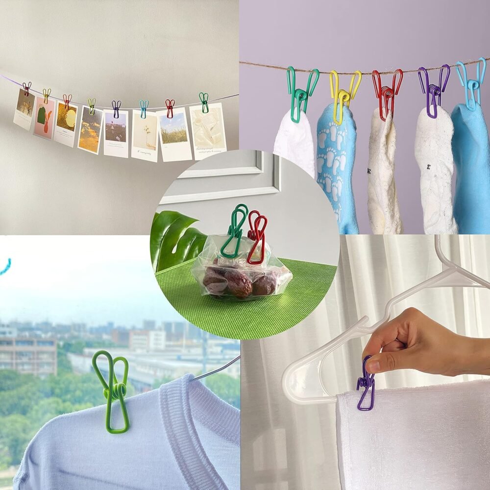 Metal Clothes Pins Clips – Durable Multi-Function Set of 5
