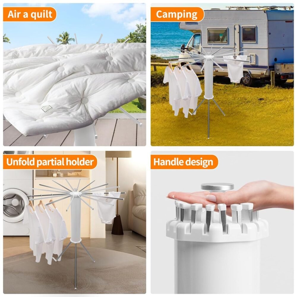 Octopus Rotating Clothes Drying Rack – Foldable & Space Saving