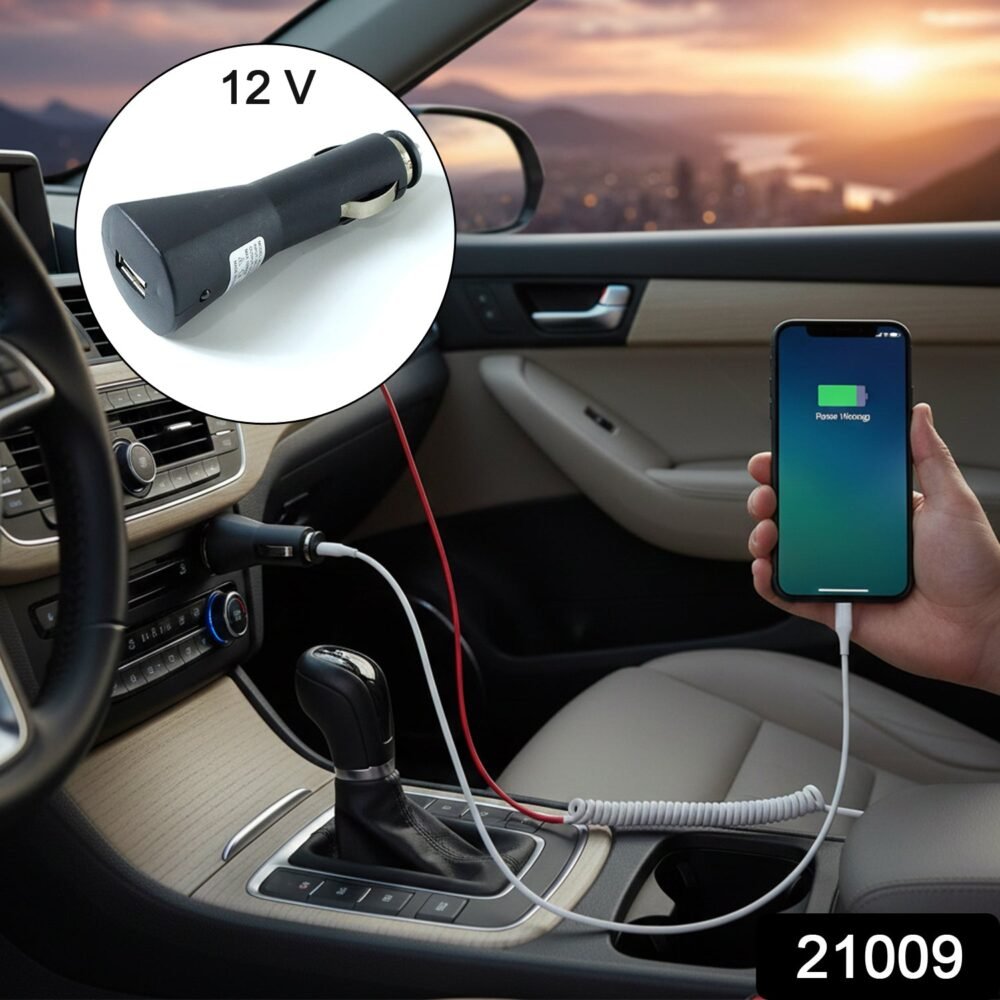 12V Single USB Car Charger Adapter – Compact Mobile Car Charger
