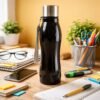 Stainless Steel Water Bottle – 600ml Leakproof with Carry Strap