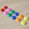 Smiley Face Magnetic Buttons Set – Strong, Colorful 12 Pc Set