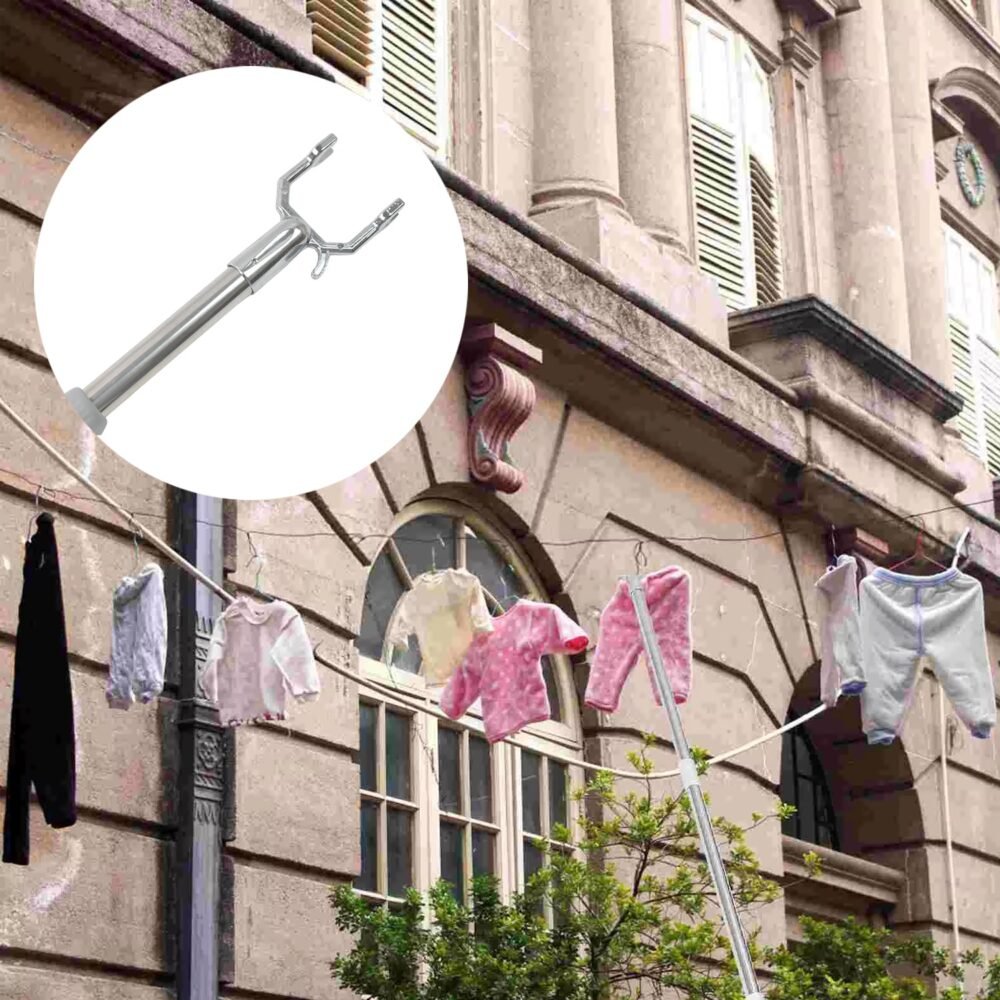 Telescopic Clothes Hook ñ Extendable Garment Hanger (155 cm) | Indo Glow