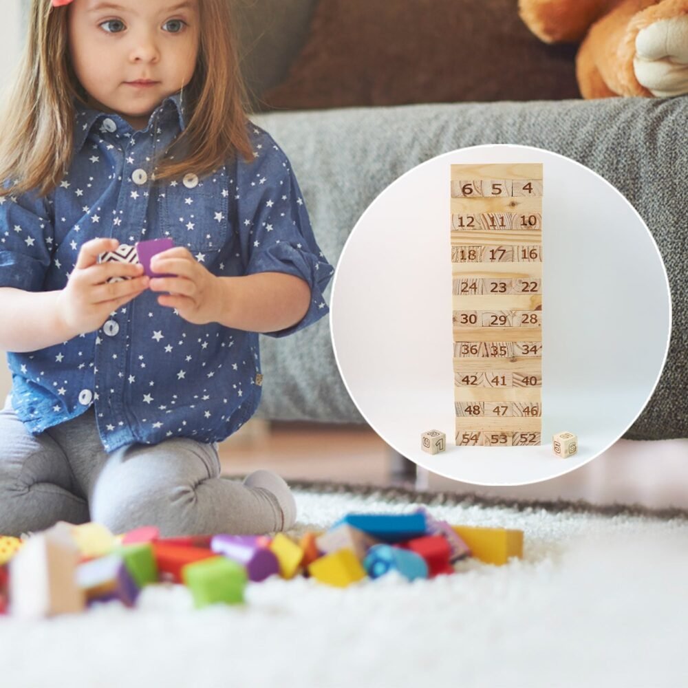 Numbered Wooden Tumbling Tower – Classic Stacking Game Fun