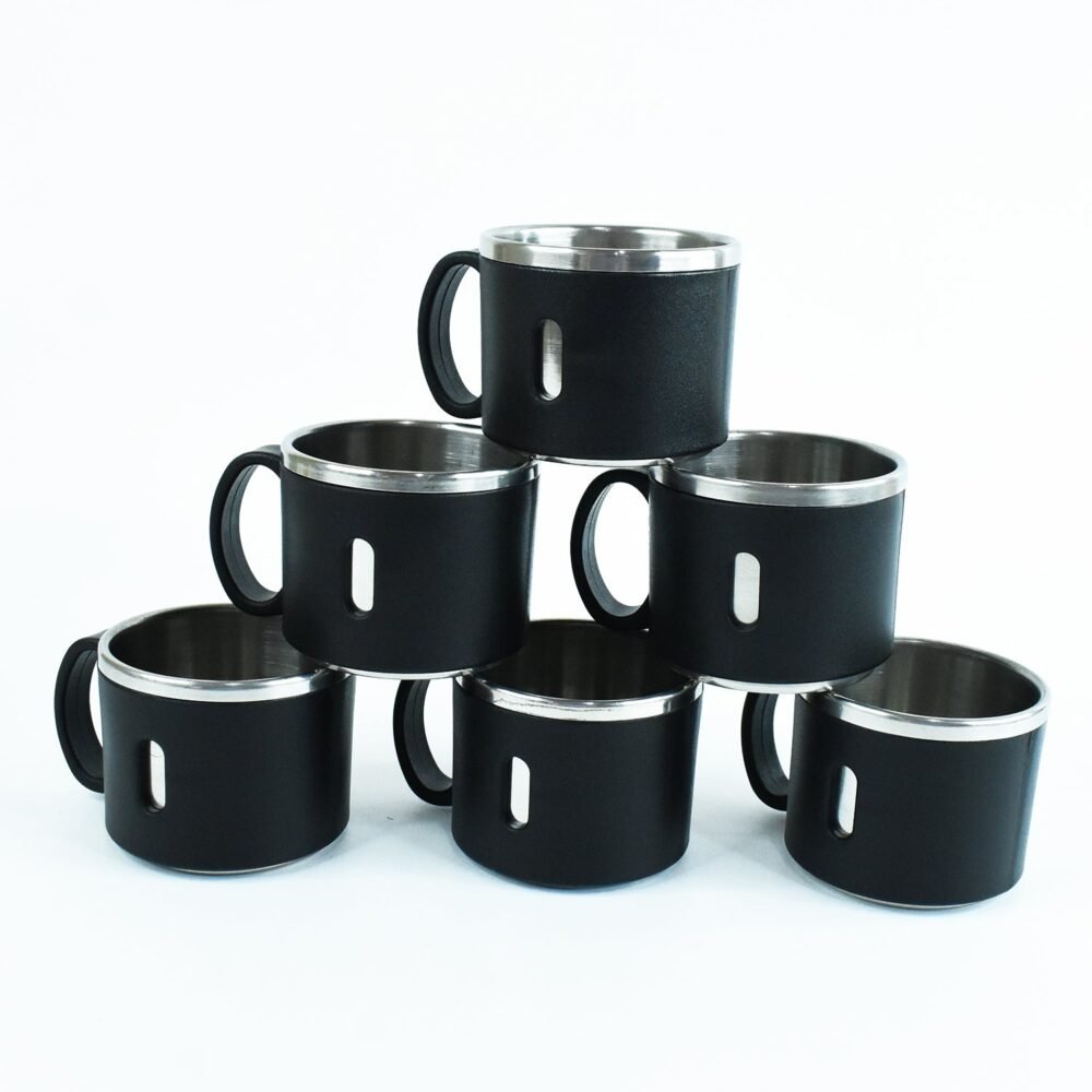 Stainless Steel Desk Mug Set – Durable 150ml Tea & Coffee Cups