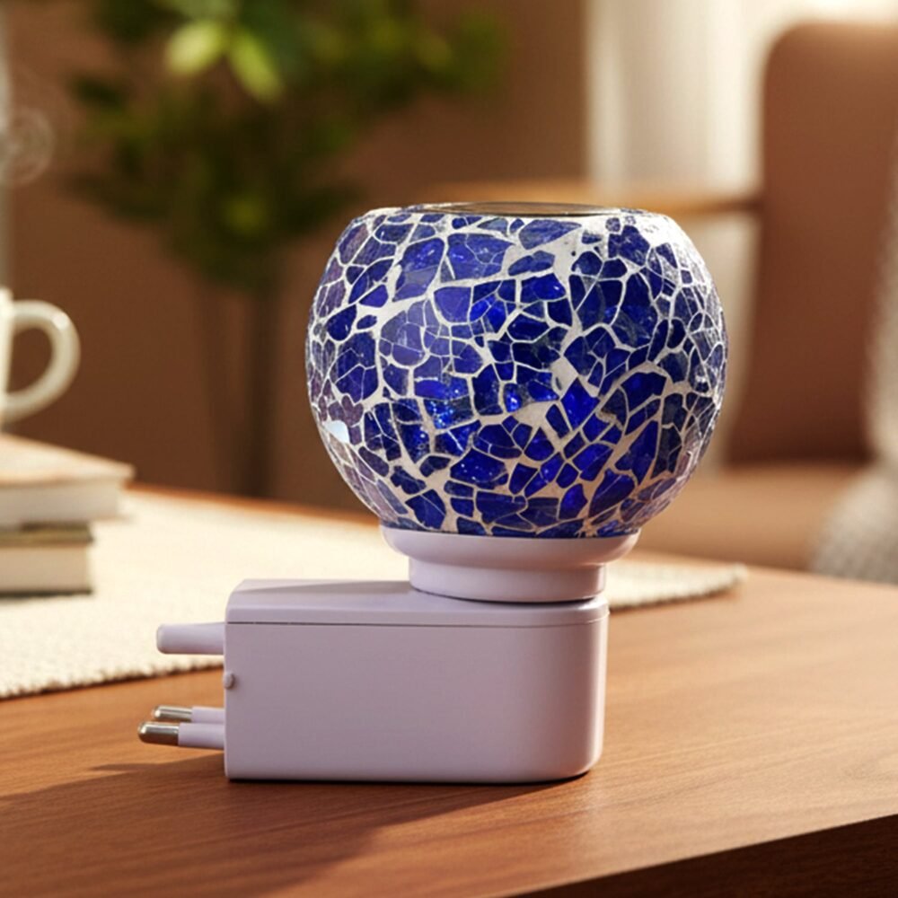 Mosaic Glass Night Lamp – Decorative Warm Glow Plug-in Light
