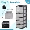 Plastic Drawer Organizer – 6-Layer Stone Texture Storage Cabinet