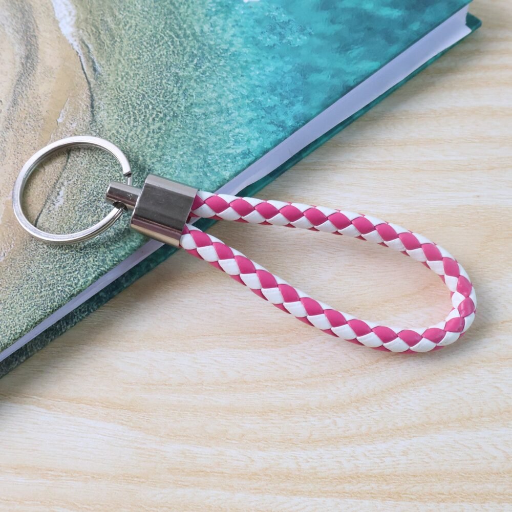 04_5b847559-9f22-4075-b2d6-2a0d2347c130.jpg Braided Leather Keychain – Durable Metal Ring & Stylish Hand Strap