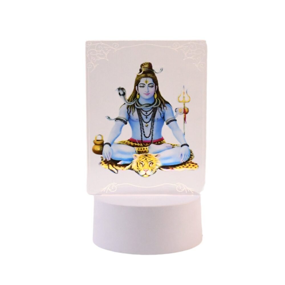 Lord Shiva 3D LED Frame – Soft Warm White Light Decor