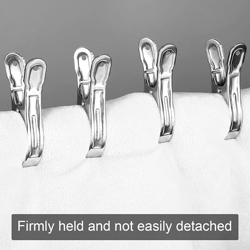 Stainless Steel Clothespins – Windproof, Durable Laundry Clips (10 Pcs)