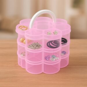 Flower-Shaped 3-Layer Storage Box – 9 Compartments Organizer