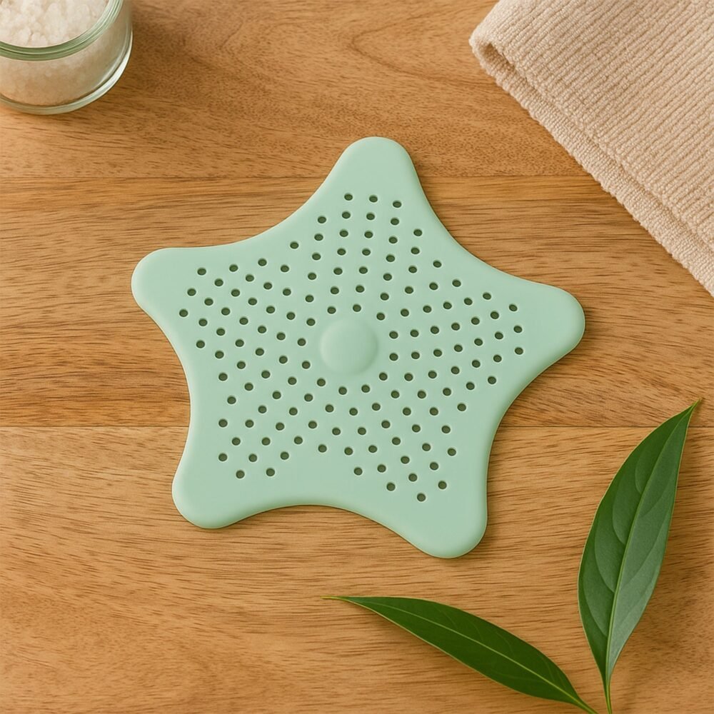 Silicone Star Shaped Sink Strainer – Mint Green Hair Catcher