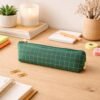 Green Grid Printed Pencil Pouch – Stylish & Compact Organizer