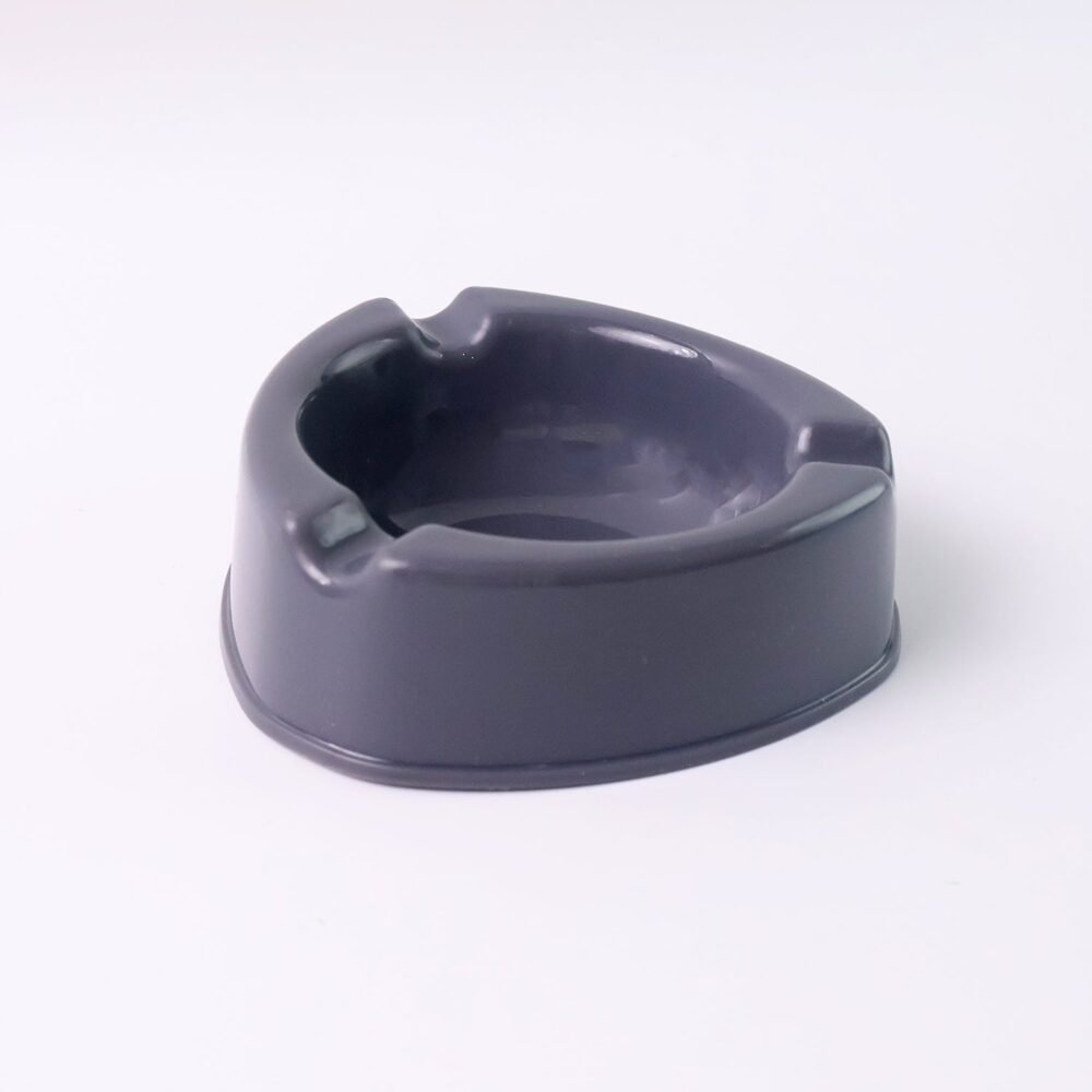 Plastic Ashtray – Durable Grey with Triple Cigarette Slots