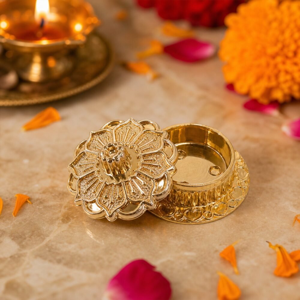 04_bfc6260d-c41e-4d7e-8947-594468cc294f.jpg Golden Pooja Kankavati – Elegant Religious Storage Container