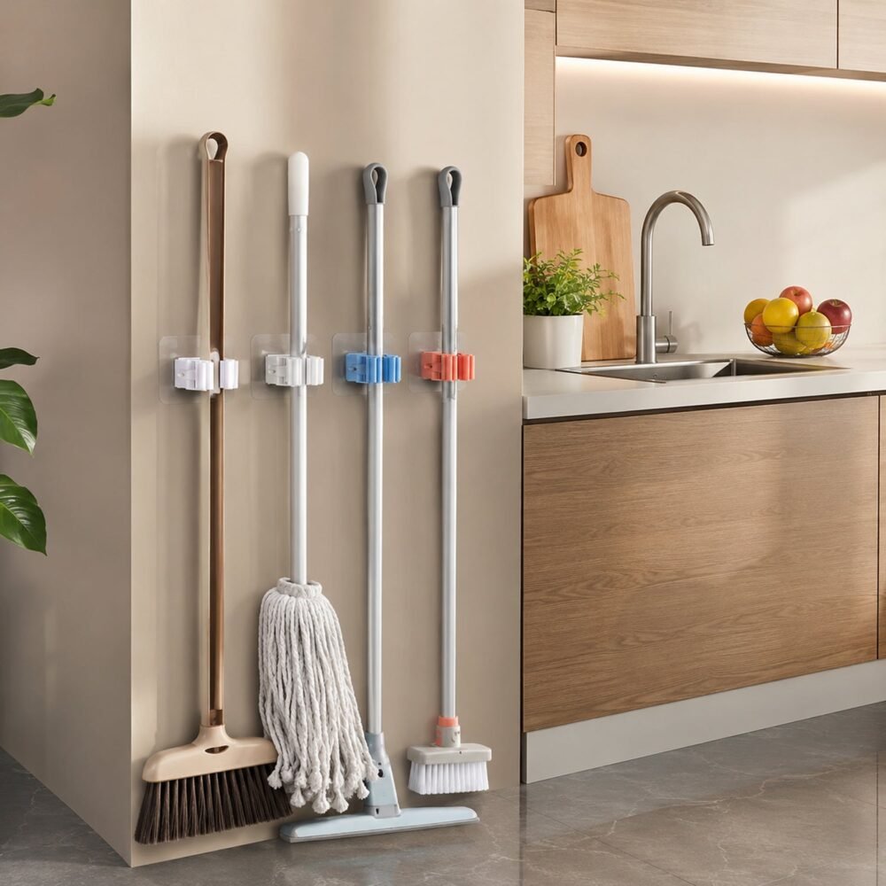 04_broomholder.jpg Wall-Mounted Plastic Broom Holder Clip for Efficient Storage