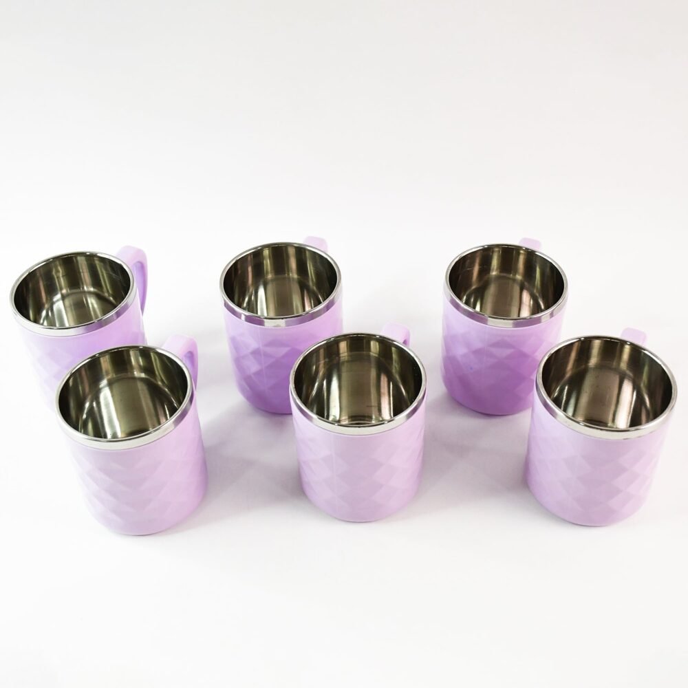 Stainless Steel Tea Cup Set – Elegant 200 ml Double Wall Design
