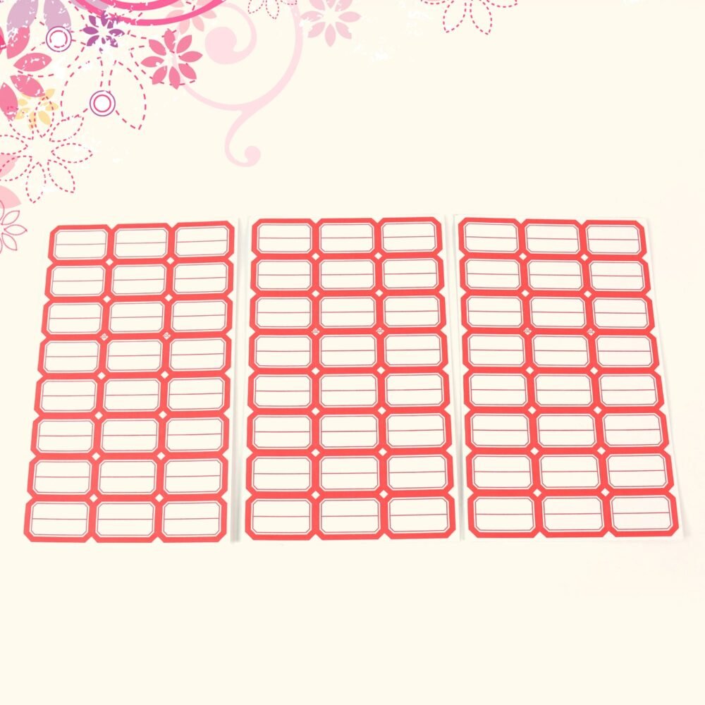 Writable Label Sticker Sheet – Bold Red Border for Easy Identification