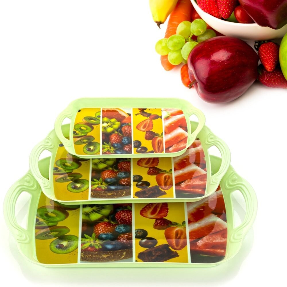 Serving Tray Set – Multicolor Mix Sizes, Lightweight & Stylish