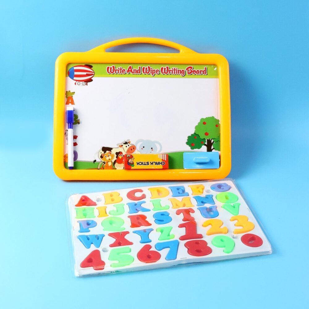 04_drawing-board.jpg Kids Writing Board Set – Double-Sided Whiteboard & Blackboard